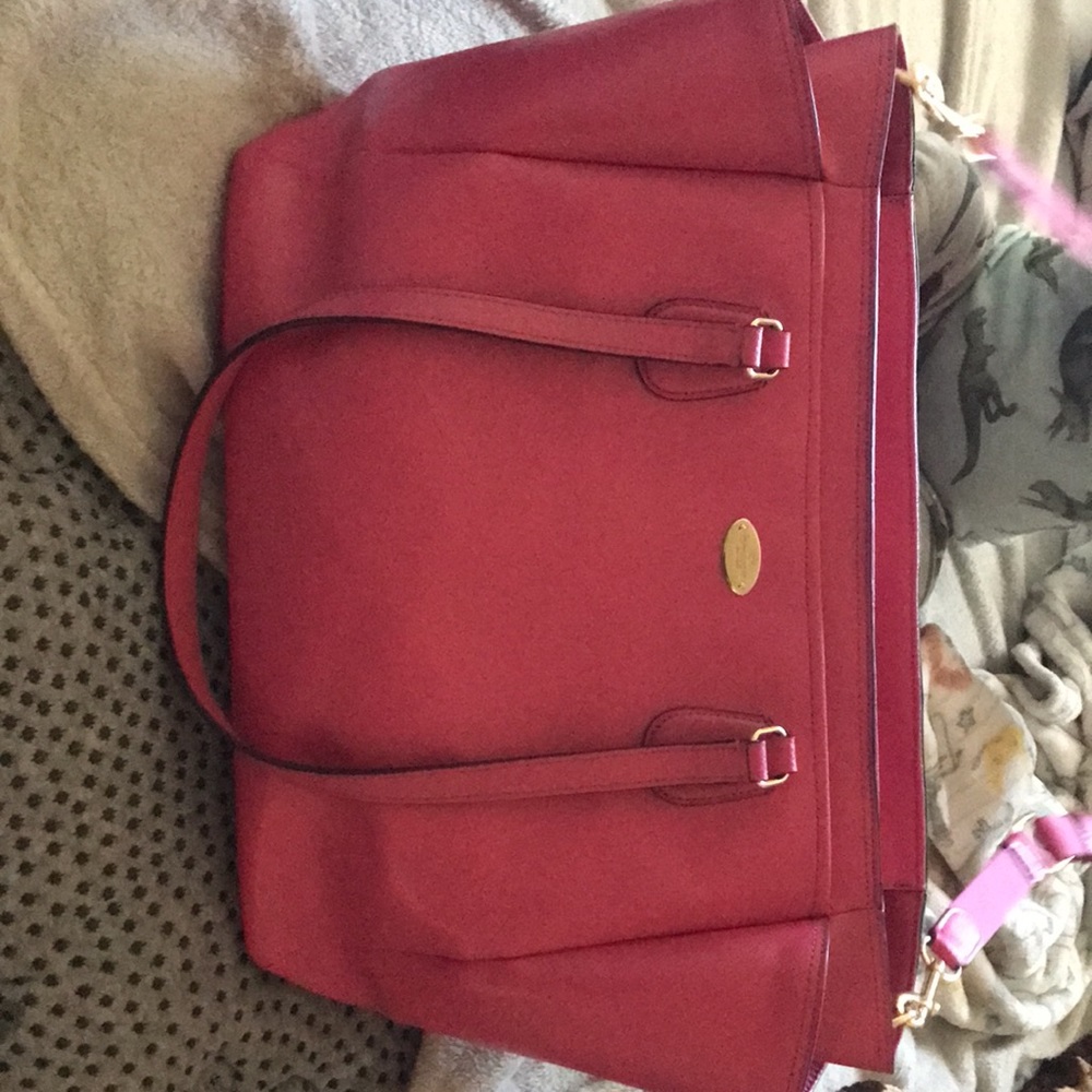 Pink coach diaper bag / computer bag. - Picture 3 of 5